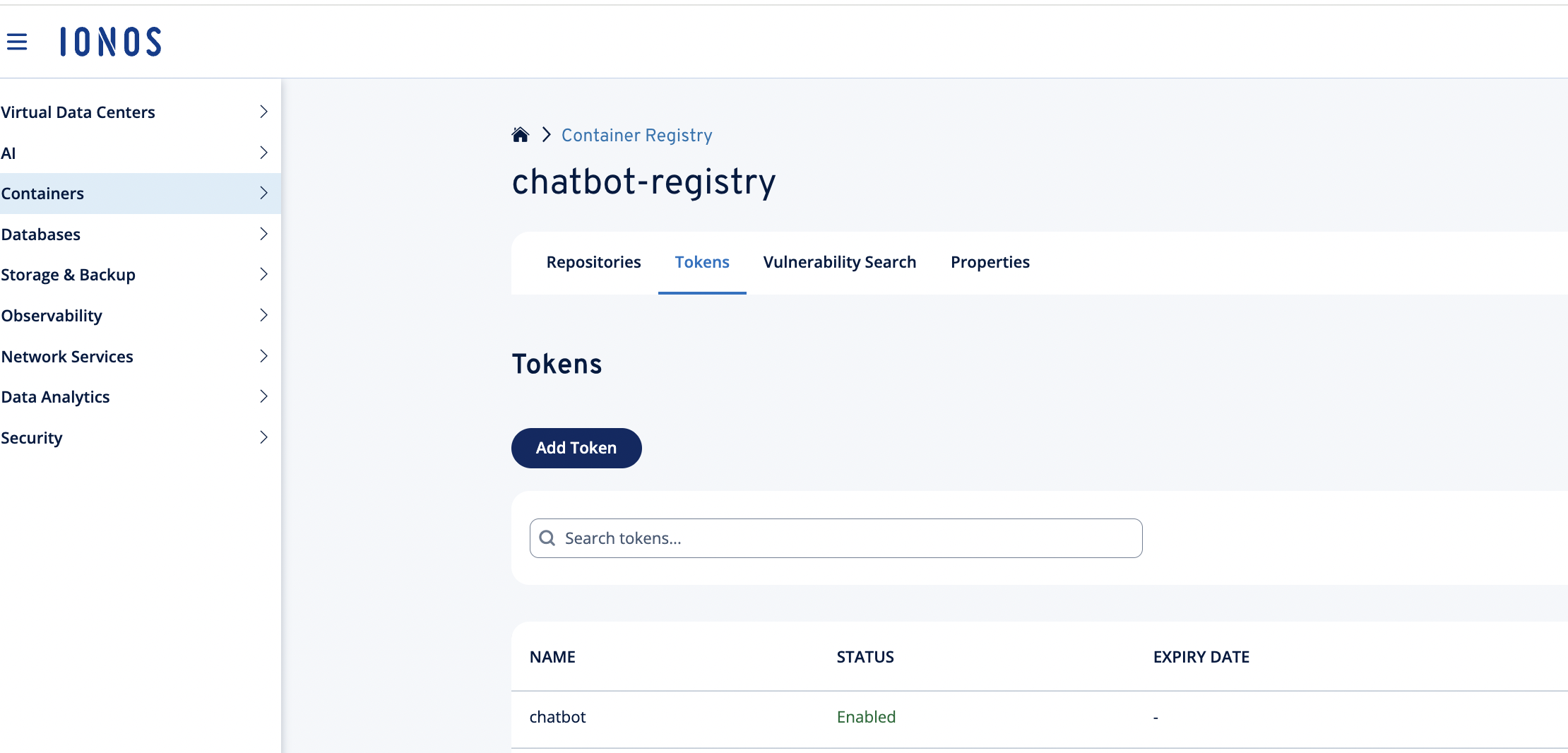 Create a token for your registry user